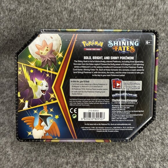 ✅Pokemon TCG TIN Shining Fates Cramorant V Tin SEALED Foil Card Booster Packs - Picture 2 of 2